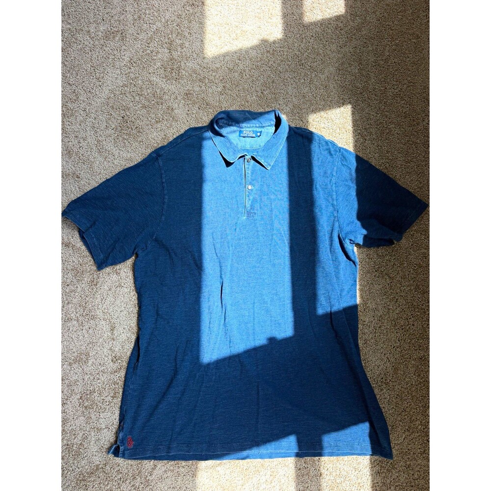 Polo Ralph Lauren Men’s 2XLT Big & Tall Blue Solid Short Sleeve Polo Shirt